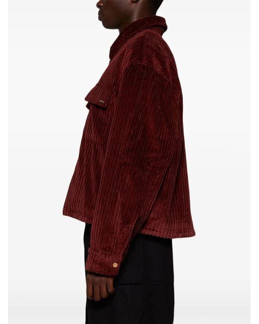 NAHMIAS Red Corduroy Shirt Jacket for men
