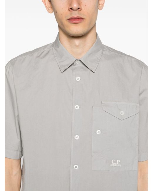 C P Company Gray Short Sleeve Shirt for men