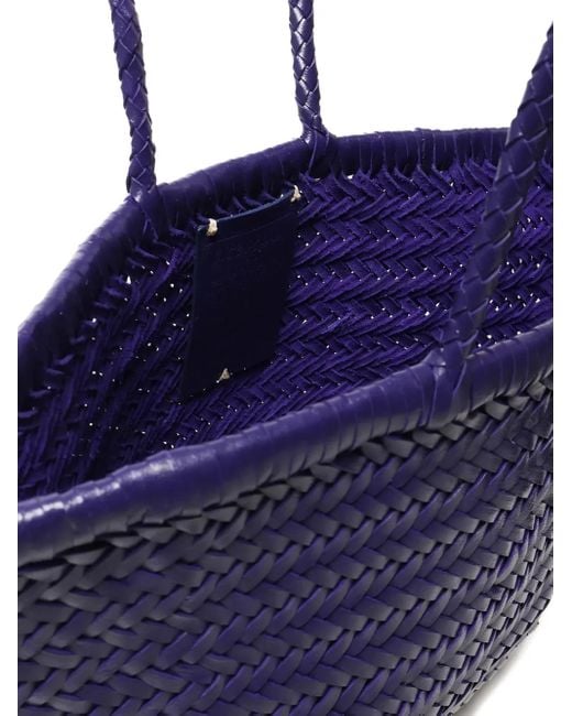 Dragon Diffusion Blue Triple Jump Woven Leather Tote Bag