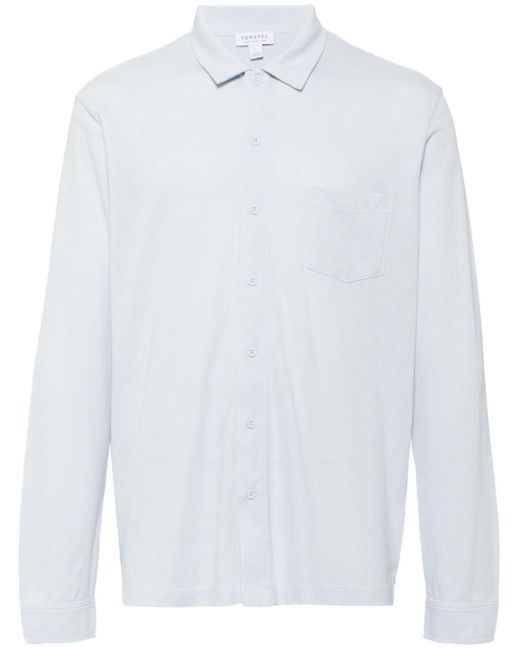 Sunspel Riviera Cotton Shirt in het White voor heren