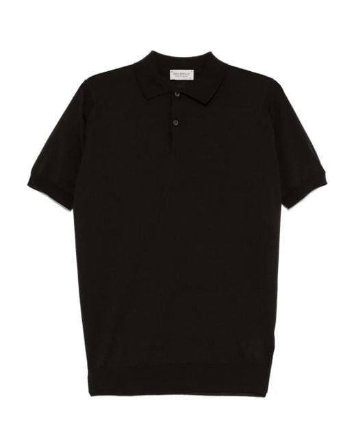 John Smedley Payton Poloshirt in het Black voor heren