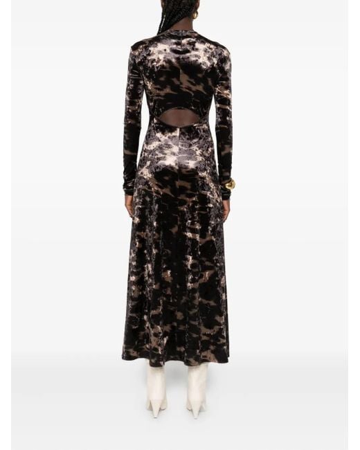 Nanushka Fluwelen Jurk Met Tie-Dye Print En Lange Mouwen in het Black