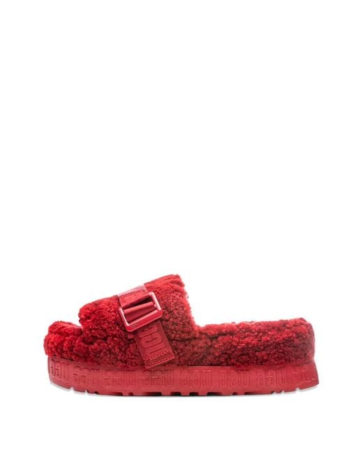 Ugg Red Buckle Strap Slides