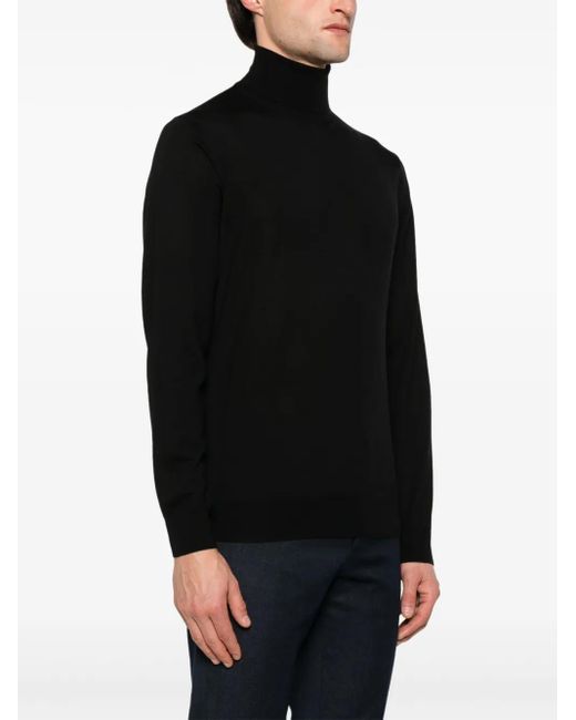 Corneliani Black Wool Sweater for men