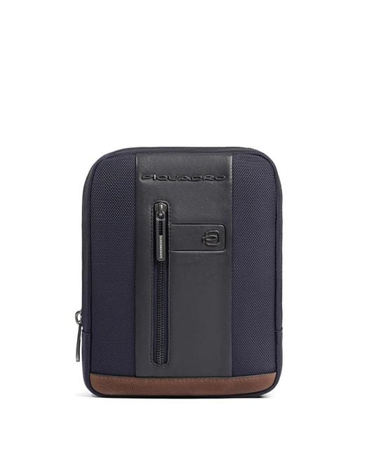 Piquadro Blue Zip Messenger Bag for men