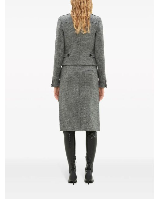 Courreges Gray Caviar Wool Tailored Jacket