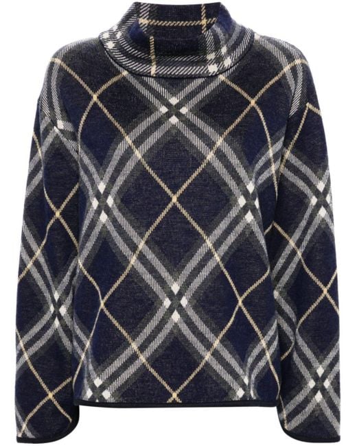 Eric Bompard Blue Pullover Mit Schottenkaro