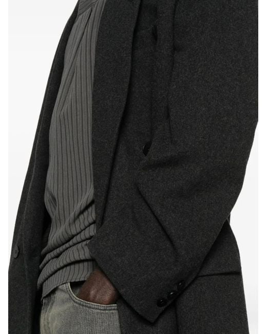 Magliano Black Double-Breasted Wool Coat