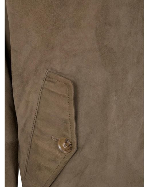 Baracuta Brown Suede Bomber Jacket for men