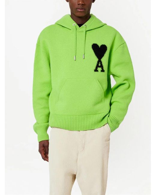 AMI Green Ami De Coeur Hoodie