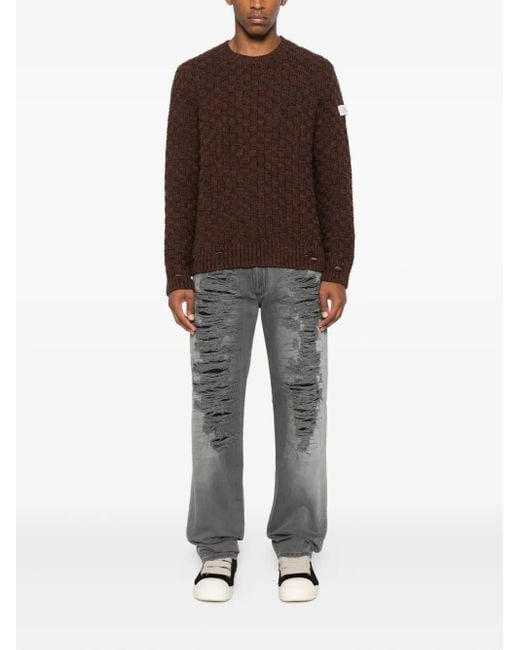 MM6 by Maison Martin Margiela Gray Distressed-Frayed Jeans for men