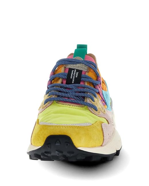 Flower Mountain Blue Nubuck Leather Sneakers