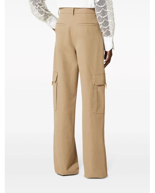 Valentino Garavani Natural Canvas Cargo Trousers