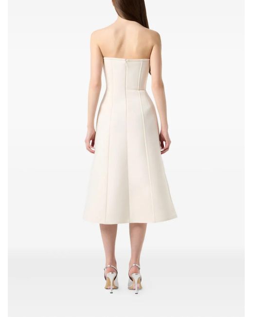 Blumarine White Drapiertes Midikleid Mit Verzierungen