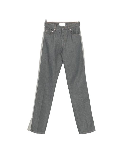 Sportmax Gray Side-Stripe Split-Hem Jeans