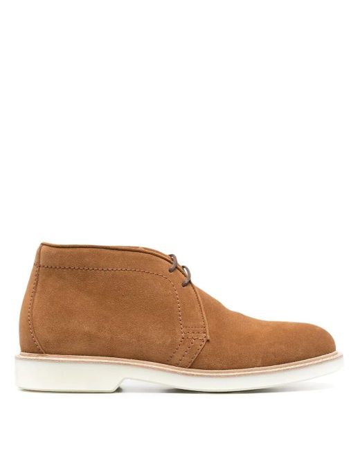 Brunello Cucinelli Brown Lace-up Suede Boots for men