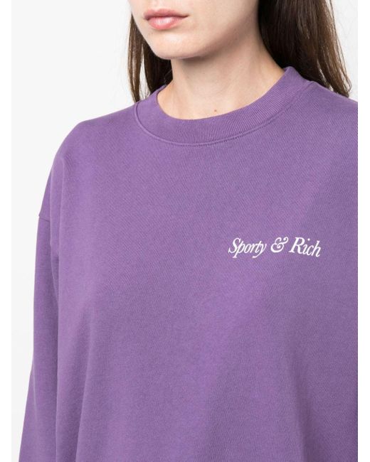 Sporty & Rich ロゴ スウェットシャツ Purple