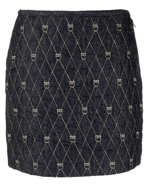 Pinko Diamondquilt Denim Skirt in Blue (Black) Lyst