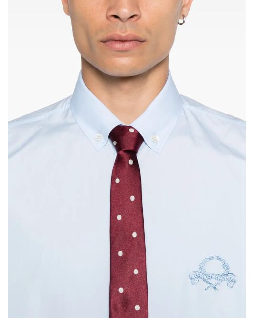Camicia Con Ricamo di Moschino in Blue da Uomo