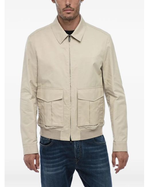 Corneliani Natural Zip-Up Flap-Pocket Shirt Jacket for men