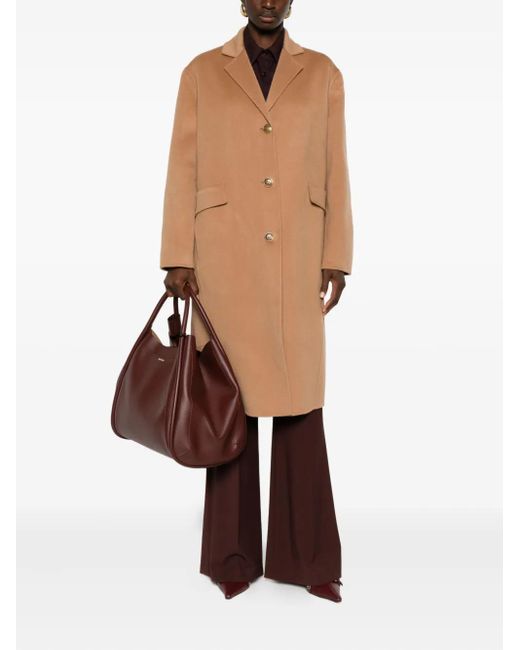 Semicouture Natural Button-Fastening Patch-Pocket Coat