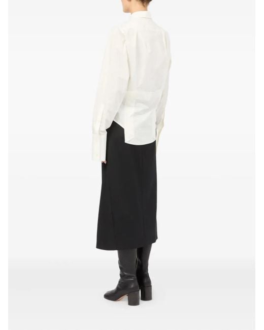 MM6 by Maison Margiela White Layered-Panel Shirt