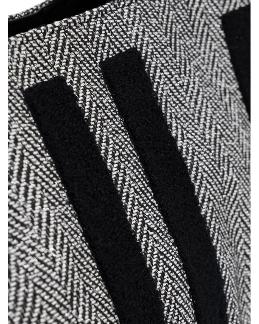 Liu Jo Black Large Check-Pattern Logo-Patch Tote Bag