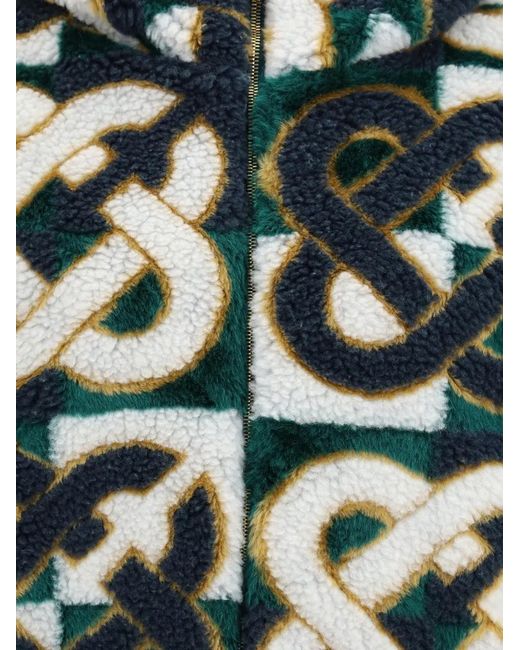 Casablanca Green Monogram-Pattern Fleece Jacket for men