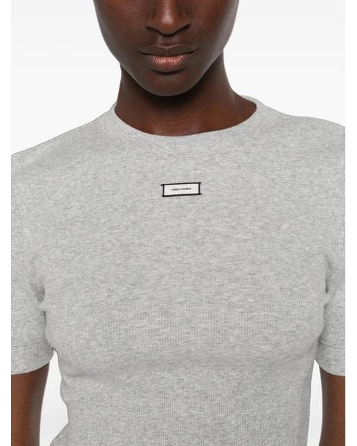 Entire studios Gray Logo-Patch T-Shirt