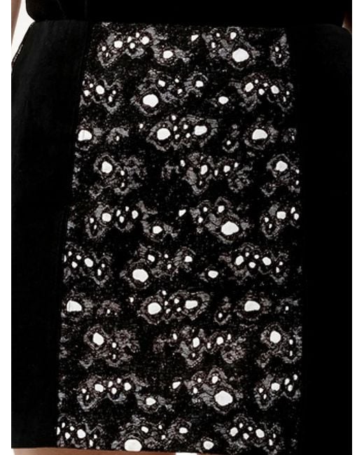 Balenciaga Black Abstract-Pattern Straight Skirt