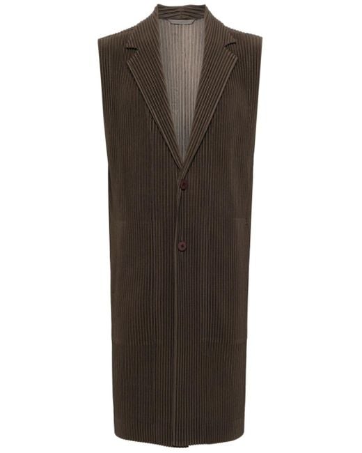 Homme Plissé Issey Miyake Brown Single-breasted Corduroy Coat for men