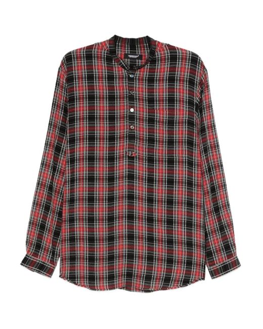Undercover Brown Check-Pattern Shirt for men