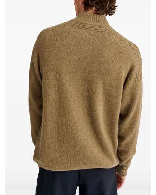 Pringle of Scotland Natural Zip-Up Cashmere Jumper for men