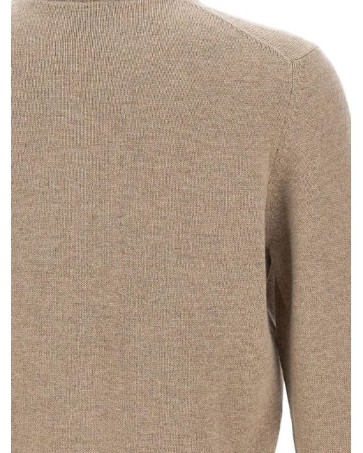 Gran Sasso Natural Zip-Up Ribbed Cardigan for men