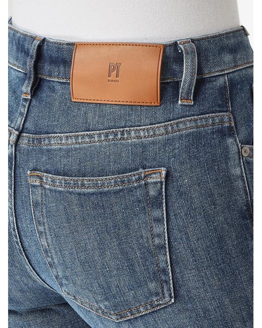 PT Torino Blue Faded-Effect Jeans