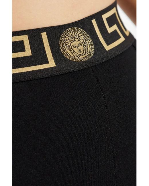 Versace Black Shorts With Logo