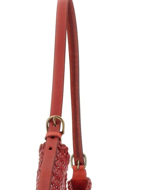 Bolso de hombro con tejido cuero Dragon Diffusion de color Red