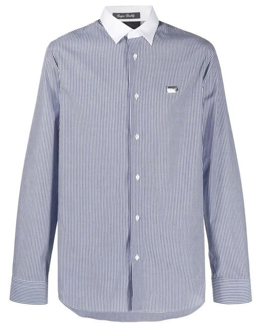 Philipp Plein Overhemd Met Logoprint in het Blue voor heren