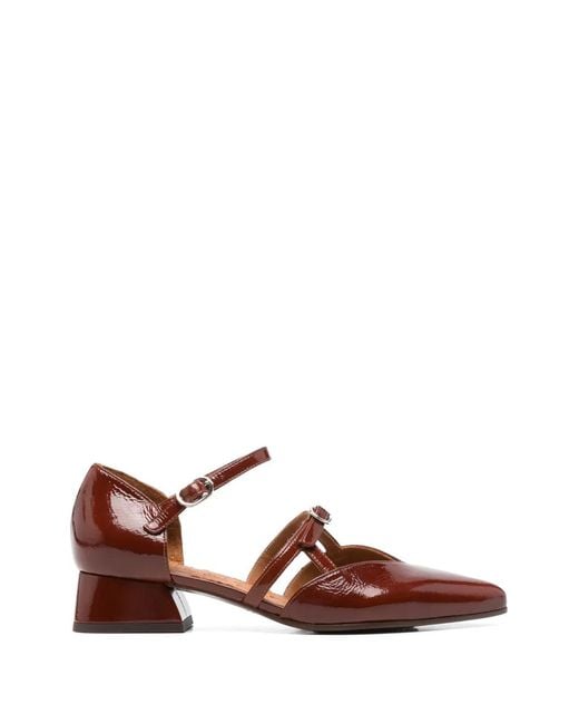 Chie Mihara Brown Buckle-Fastening Pointed-Toe Loafers