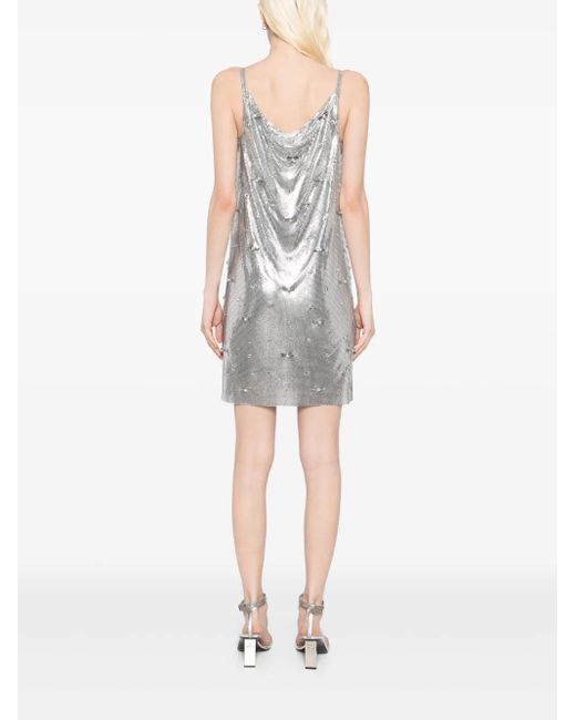 silver metal mesh dress Versace Metal Mesh Slip Mini Dress, Female, Silver, 38