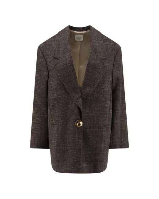 Alysi Gray Single-Breasted Blazer