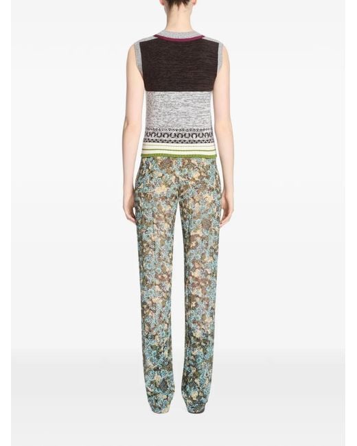 Dries Van Noten Blue Elasticated Pleated Pants