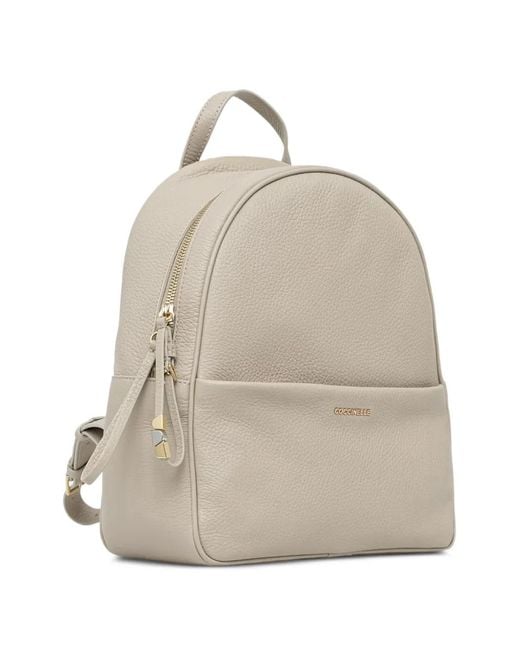 Coccinelle Natural Nory Grained Leather Backpack