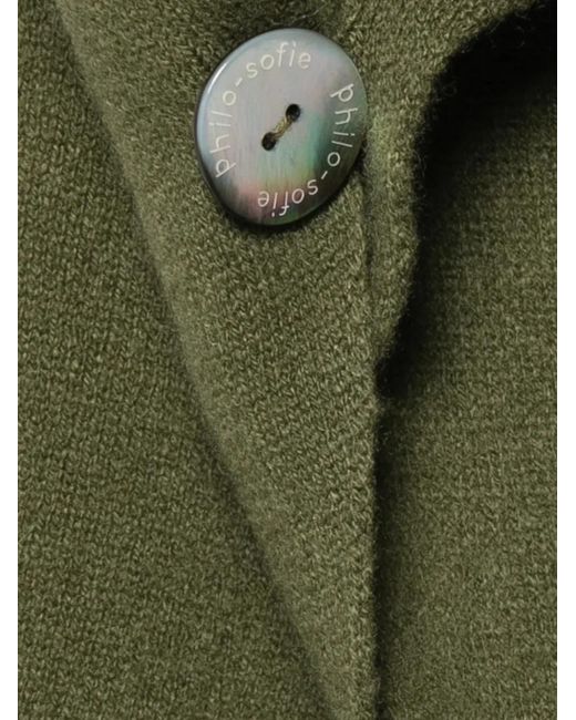 Philo-Sofie Cashmere Green Fringed Hooded Cape