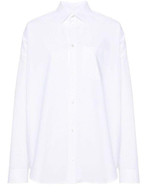 Chemise en coton à épaules tombantes Balenciaga en coloris White