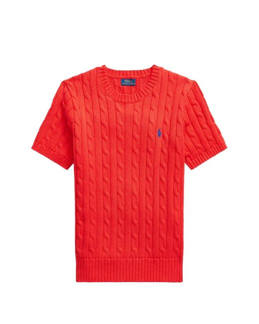 Polo Ralph Lauren Red Cable-Knit T-Shirt