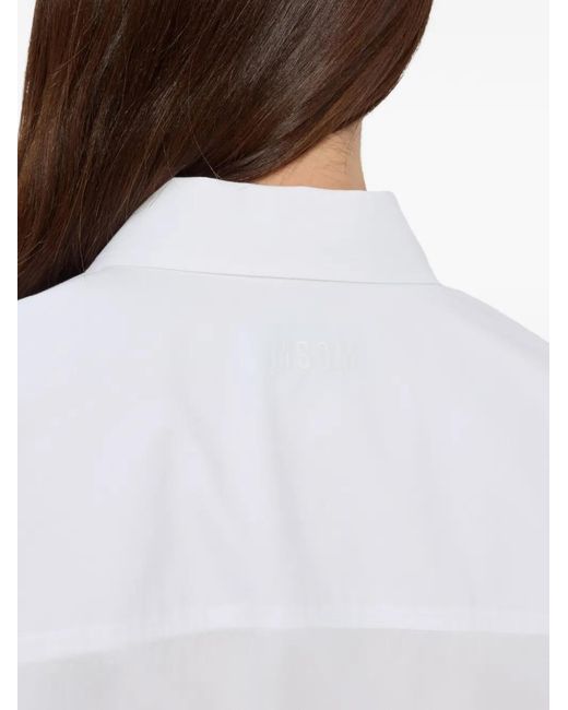 MSGM Peplum Blouse in het White