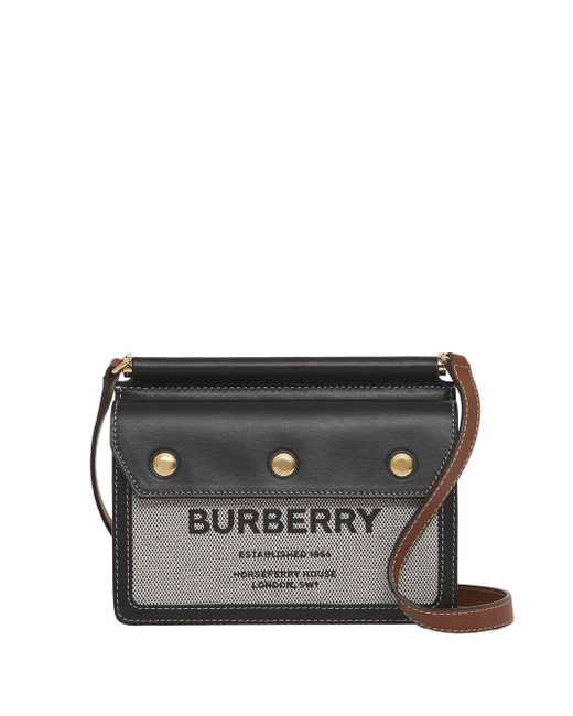 Burberry Leder Horseferry Title Mini-Tasche in Schwarz | Lyst AT