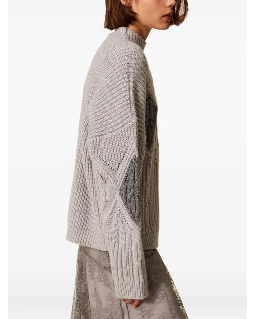 Twinset ケーブルニット プルオーバー Gray