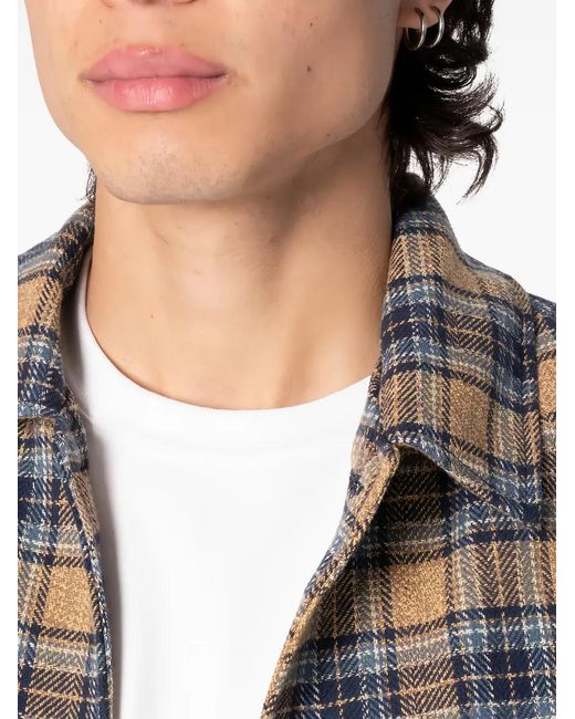 Naked & Famous Gray Work Flap-Pocket Flannel Shirt for men